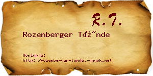 Rozenberger Tünde névjegykártya